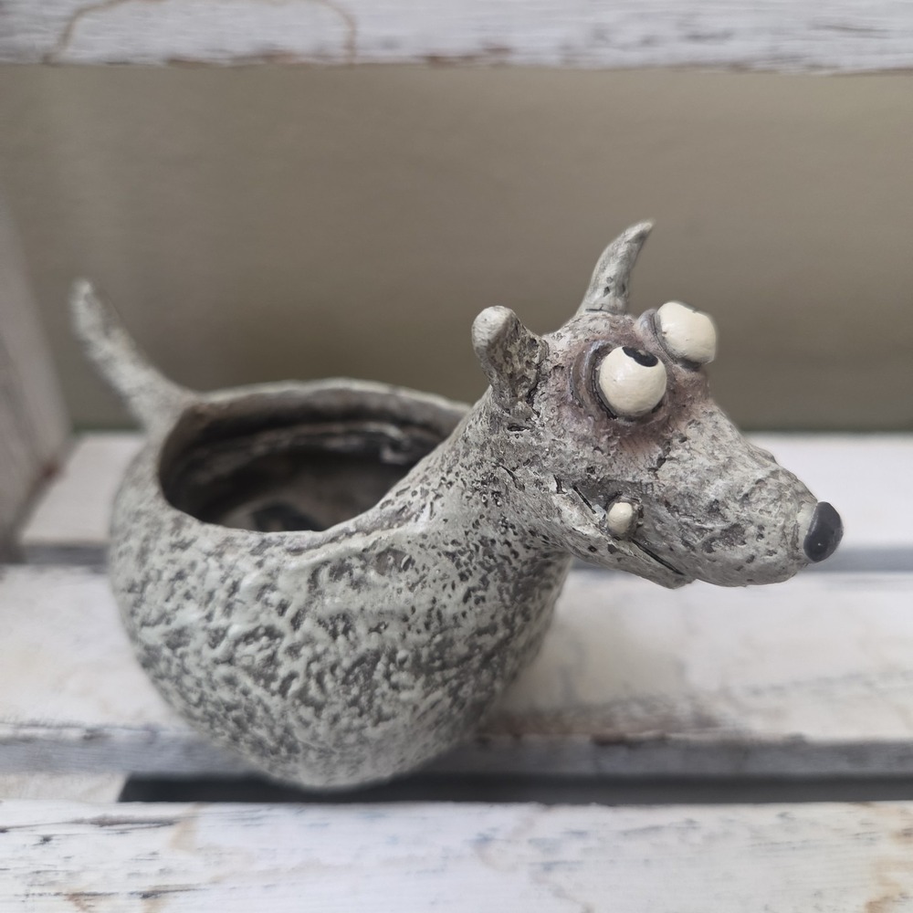 Barney the Dog Blob House Planter Small Resin Pup Desk Statue Mini Succulents